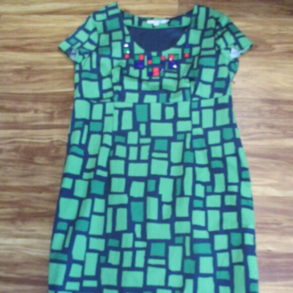 Boden Green Jeweled Summer Dress US 16 L - Picture 4 of 6